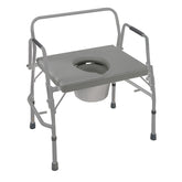 Briggs Healthcare Extra-Wide Heavy-Duty Drop-Arm Steel Commode